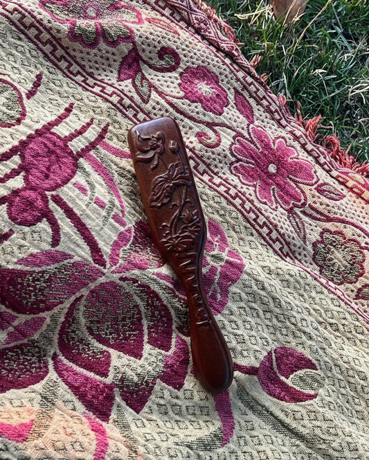 Wooden Flower Hair Brush